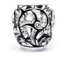 Tourbillons grand vase in numbered edition, clear crystal and black enamelled clear, black enamelled - Lalique